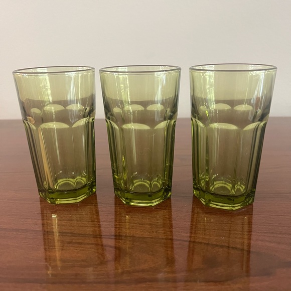 Libbey Other - 3 Green Libbey Gibraltar Duratuff 6oz Juice Glasses